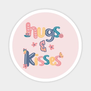 Hugs and Kisses with ladybugs and butterflies Magnet